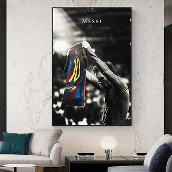 Anotācija Futbola Zvaigzne Karalis Messi, Akvarelis, Plakātu Izdrukas Audekls Krāsošana Sienas Art Pictures Mājas Apdare Cuadros