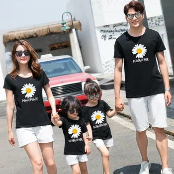Ģimenes Piedāvātos T-krekli Vasaras Kokvilnas Māte Meitu Bērniem Atbilstošas Drēbes Ģimenes Izskatīties T krekls, Šorti Pāri atbilstošo kopas