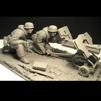1/16 Fallschirmjagers /W 2.8 cm sPzB41 Pistoli (Austrumu frontē 1943. Gadā) Divi cilvēki Sveķu Attēls karavīri GK otrā pasaules KARA Nekrītots Nav krāsa