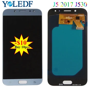Super AMOLED LCD Displejs Priekš Samsung J5 Pro 2017 J530 J530F Touch Screen Pantalla J530M J530G J530Y LCD Digitizer Montāža Tela