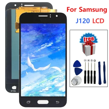 Testēti sākotnējā AMOLED LCD Samsung Galaxy J1 2016 J120F J120DS J120 LCD+Touch Screen Digitizer Montāža+Instrumenti