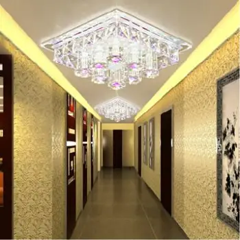 Mūsdienu LED Griestu lampas Balts 12W Iekštelpu Gaismas luksusa Guļamistaba dekorēšana violeta kristāla slēpt uzstādīšana apgaismojums