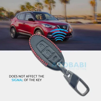 Ādas Automašīnas Galvenais Gadījumos 3 Pogas Keychain Turētāju Smart Remote Aizsargs Vāks Nissan Pathfinder Otrādi Juke 370Z Murano Negodīgi