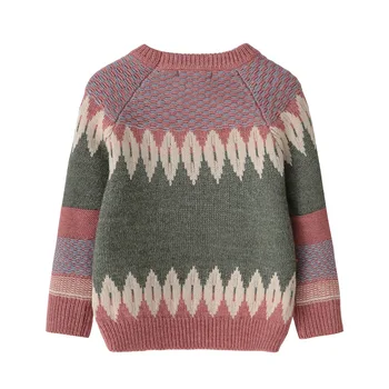2020 rudens ziemas gadījuma bērniem džemperis zēniem, meitenēm garām piedurknēm ģeometrisko modeli, modes apģērbu 4-7 G. bērniem