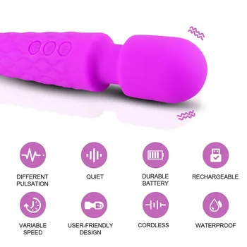 2020 Spēcīgs AV Vibrators Burvju Maksts Zizli Klitora Stimulators Vibratori Seksa Rotaļlietas Sievietēm G Spot Masturbator USB Dildo