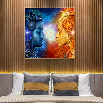 Tantrisko Shiva Un Shakti Sienas Mākslas Audekls Izdrukas Hindu Dieviem Pop Art Plakāti Pie Sienas Gleznas Cuadros Bildes dzīvojamā Istaba