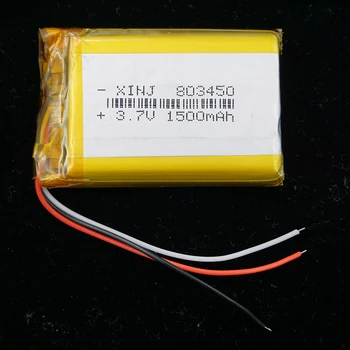 XINJ 10pcs 3.7 V, 1500 mAh 3 vadi thermistor litija polimēru baterija LI ion šūnu 803450 083450 GPS Sat Nav Fotokameras E-grāmatas