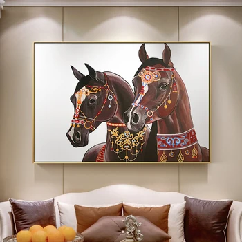 HD Krāsošana Mūsdienu Brūns Zirgs gleznu audekla Dzīvnieku Dekoratīvie Mākslas Ainu, Dzīvojamā Istaba, Guļamistaba