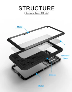 Metāla Case For Samsung Galaxy S10 Lite Gadījumā, Triecienizturīgs Vāks 360 Pilna Ķermeņa Aizsardzības Bruņas Case for Samsung A91 M80S Gadījumā