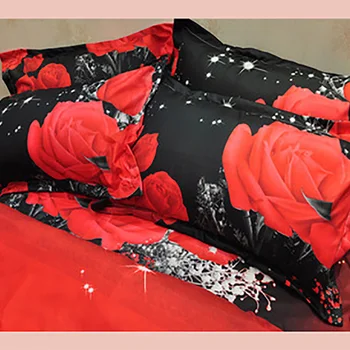 Gultas Komplekts flower3/4GAB rožu drukāt luksusa Gultas veļa Sega sedz Spilvendrāna Gultasveļa Telpu Dekorēšana mājas tekstila