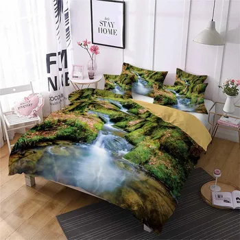 HELENGILI 3D Gultas Komplekts Meža sapņu Drukāt Duvet cover set spilgti gultasveļa ar spilvendrāna gulta set home Textiles #2-09