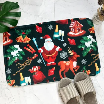 Priecīgus Ziemassvētkus Mat Flaneļa Doormat Paklājs Mājās Āra Vannas istaba, Dzīvojamā Istaba Ziemassvētki Navidad Ir 2021. Jauno Gadu Apdare 40x60cm