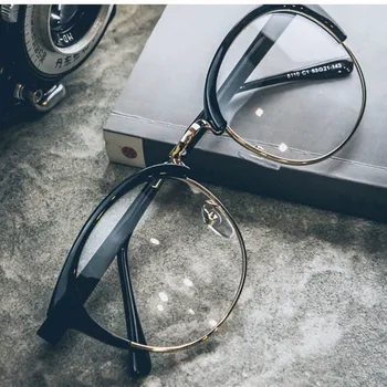 Skaidrs, Modes Kārta Caurspīdīga Brilles Rāmis Sievietēm, Daļēji bez apmales Nerd Sieviešu Kategorijas Punkti Apdare Briļļu Optisko Objektīvu ar
