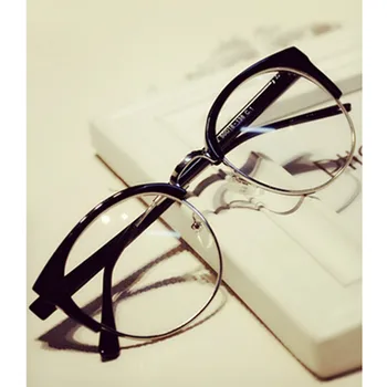 Skaidrs, Modes Kārta Caurspīdīga Brilles Rāmis Sievietēm, Daļēji bez apmales Nerd Sieviešu Kategorijas Punkti Apdare Briļļu Optisko Objektīvu ar