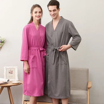 Modes Pāris Mīļotājiem Sieviešu Regulējams Sieviešu/Vīriešu Naktsveļu Kimono Sieviešu Pavasara Sleepwear Vanna, Halāti, Sexy Peldmētelis Mājas Drēbes