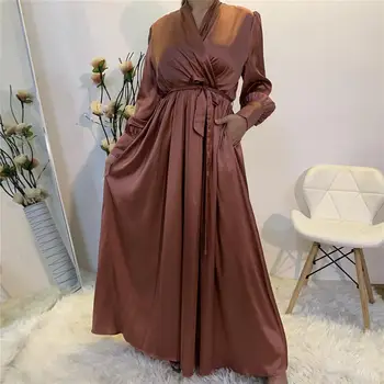 Eid turku Abayas Maxi Kleitas Sievietēm Musulmaņu Abaya Dubaija Caftan Kleita, Hijab Kaftan Marokas Vestidos Largo de moda musulmana