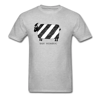 Bah Piemuļķot T-krekls Aitu Druka T Kreklu apdruka Vīriešu Balts T Smieklīgi Dizains Vasaras Topi Puse Tees Skolas Bailīgs Drēbes Kokvilnas