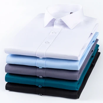 Vīriešu Klasiskās garām Piedurknēm Stretch Kleita Krekli Kabatas mazāk Design Standard-fit Formālas Biznesa Rieva Izturīgs Pamata Krekls