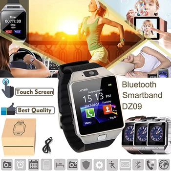 Vīrieši Bluetooth Smart Watch Tālruņa Zvanu DZ09 Smartwatch Ciparu Pulkstenis Savienojumu Pulksteņi 2G GSM SIM TF Karti Kameras iPhone Android