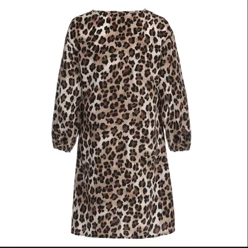 Plus Lieluma Leopard Print T Krekls Sievietes, V-veida kakla ar garām Piedurknēm Tee Krekli Zaudēt Ikdienas Topi, Sieviešu Apģērbu Manga Larga Lv T 2020