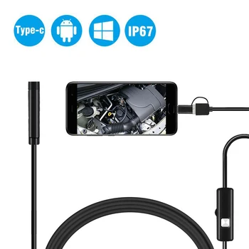 8mm 8Led C Tipa Ūdensnecaurlaidīgs 720P Endoskopu Kameras Pārbaudes 1m 2m 3.5 m 5m USB Kabeli Endoskopu Borescope Android Endoskopu