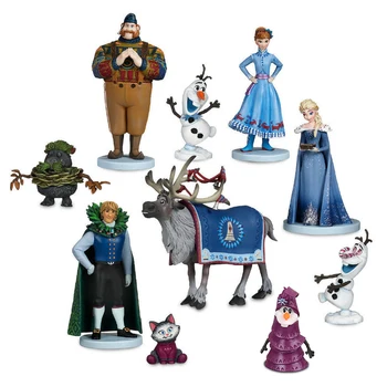 Disney Saldēti 2 Iestatiet Elza Anna Zilā Salamandras Bruni Princese Lelle Olaf Kristoff Rīcības Attēls Dzimšanas dienas Dāvanu-Rotaļlietas Bērniem