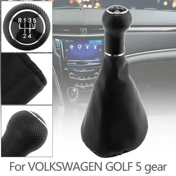 5 Ātruma Plastmasas + PU Ādas Automašīnas Pārnesumu Pārslēgšanas Handbola Rokturi ar Putekļu Vāciņu VW Golf MK4 Bora POLO / SEAT CORDOBA INKU IBIZA