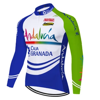 Pro komandas ANDALŪZIJA mallot ciclismo komanda vasarā, pavasarī velosipēdu jersey elpojošs ātri sausas garām piedurknēm velo krekls