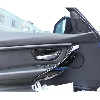 Oglekļa Šķiedras Izskatās, Durvju Rokturi Ietilpst Durvju Apdari Bļodā Uzlīmes Apdare BMW 3 Series F30 GT F34 Iekšlietu Auto Piederumi