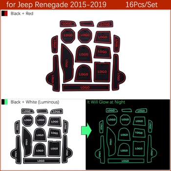 Jeep Renegade. gadam~2019 BU Anti-Slip Gumijas Paklājiņš Kausa Pildītās Durvis Groove Paklāji Piederumi Uzlīmes 2016 2017 2018 Trailhawk