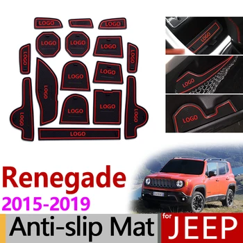 Jeep Renegade. gadam~2019 BU Anti-Slip Gumijas Paklājiņš Kausa Pildītās Durvis Groove Paklāji Piederumi Uzlīmes 2016 2017 2018 Trailhawk