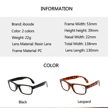 Iboode Unisex Locīšanas Lasīšanas Brilles Ar Lietā +1.0 1.5 2.0 2.5 3.0 3.5 4.0 Portatīvo Sievietēm, Vīriešiem vecuma tālredzība Brilles Brilles