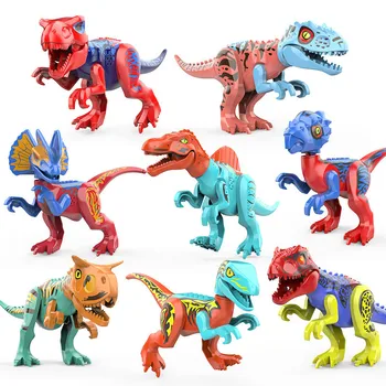 Salikt Dinozauru Celtniecības Bloki attēls Modelis Rotaļlietas Dinozauru Pasauli Tyrannosaurus Pterosaurs Rex Skaitļi Ķieģeļi Rotaļlieta Bērniem