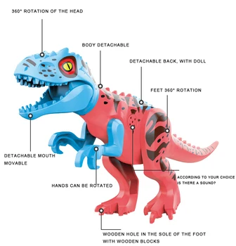 Salikt Dinozauru Celtniecības Bloki attēls Modelis Rotaļlietas Dinozauru Pasauli Tyrannosaurus Pterosaurs Rex Skaitļi Ķieģeļi Rotaļlieta Bērniem
