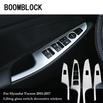 Auto stils Uzlīmes Hyundai Tucson 2017 2016 Piederumi Logu Pacēlāju Pogu, Durvju Rokturi Paneļa Apdare Aizsardzības Attiecas