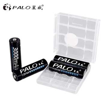 PALO 4gab AA Baterijas Akumulatori 1.2 V AA 3000mAh Ni-MH Iepriekš uzlādēts Akumulators 2A Baterias Fotokameras rotaļlietas