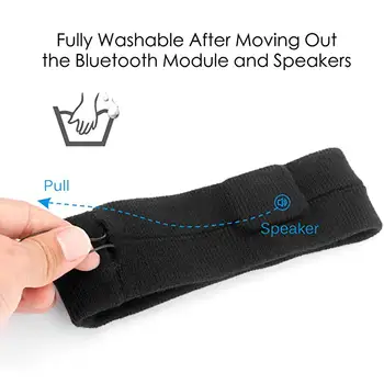 Bluetooth Mūzikas Galvu Sweatband Cepures Siksnas ar iebūvētu Bluetooth Bezvadu Skaļrunis un Austiņas Vingrošanas Vingrojumu Kustības