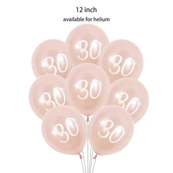 30 dzimšanas dienas balons rose gold 30. dzimšanas dienu pary rotājumi numuru digitālo 30 balonu 30 gadu jubileju, grupa baloni