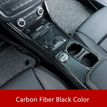 Par Mercedes Benz CLA GLA Klases 2013-2018 LHD Oglekļa Šķiedras Stils Centrālā Pārnesumu Pārslēgšanas Ūdens Kausa Turētāja Paneļa Vāku Apdare 3Pcs ABS