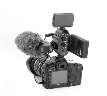 BOYA AR-MP4 Audio Adapteris 2-kanālu Mono Stereo Režīmā Ciparu SPOGUĻKAMERU DSLR Kameras Videokameras Viedtālrunis