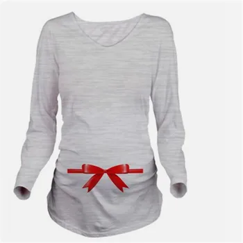 Dzemdību Tee Krekli Grūtnieču Drēbes Pilnībā Rudens Topi Chritstams Tauriņu Iespiestas Jaunas (Gads T-Krekls Grūtniecības Apģērbi