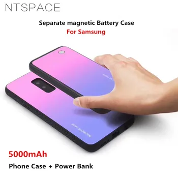 5000mAh Bezvadu Lādēšanas Magnētisko Akumulatora korpusa Samsung Galaxy S9 Plus 8. pielikums 9. pielikums Power Bank Gadījumā Krāsains Rezerves Akumulatoru