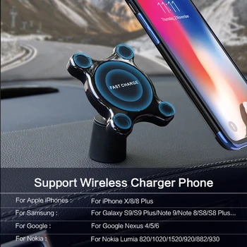 FLOVEME Magnētisko Auto Telefona Turētājs 10W Qi Bezvadu Lādētājs iPhone 12 11 XR Paneļa Turētājs Gaisa Vent Mount Automašīnas Statīva Turētājs