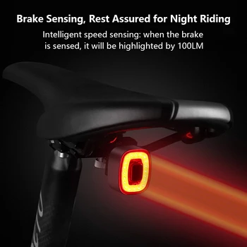 Velosipēds Velosipēdu Gaismas LED Taillight Aizmugures Drošības Brīdinājums Riteņbraukšana Portatīvo Motociklu Apgaismojums USB Stila Uzlādējams Cafe Racer