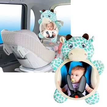 Karikatūra Plīša Lāču Mazuli Uz Aizmuguri Regulējami Spoguļi Auto Baby Spogulis Drošības Auto Aizmugurējais Sēdeklis Skatu Spogulis Bērni Bērni Zīdainis