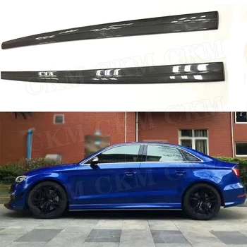 Oglekļa Šķiedras Sānu Svārki Pārsegi, Audi A3 S3 RS3 4 durvju - 2018 FRP sānu asmeni Durvju Priekšauti Auto Stils