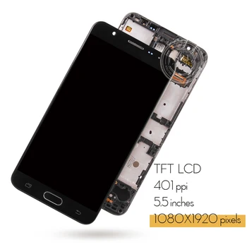 J7 Ministru Ekrāns Samsung Galaxy J7 Ministru LCD Displejs, Touch Digitizer Sensors Stikla Rāmis G610M LCD G610K G610 LCD LCD G610F