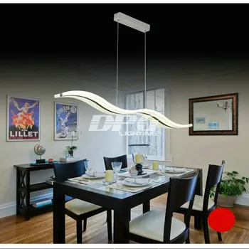 Mūsdienu LED Pendant Ligh Vilnis Shpe Lustra ar Akrila Abažūrs Flush Mount Lampas Guļamistabas Dzīvojamā Istaba, Ēdamistaba, Virtuve