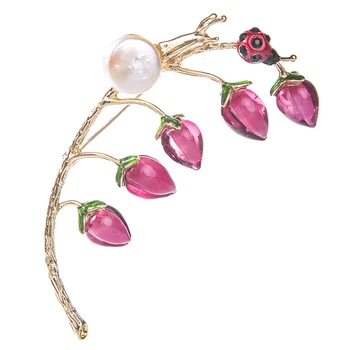Vanssey Vintage Filiāle Ziedu Pumpuru Gliemeža Mārīte Dabas Baroka Pērle rokām veidotas Stikla Enameled Broša Pin Sievietēm 2020 Jaunas