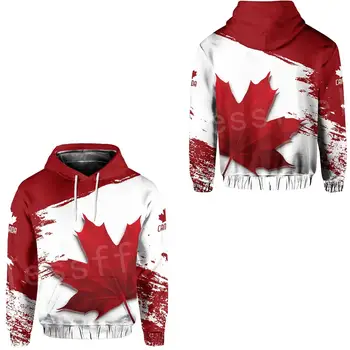 Tessffel Valsts Karoga Kanādas Simbols Kļavas lapa Krāsains Džemperis Vīriešiem/Sievietēm Tracksuit rāvējslēdzēju Jaka 3Dprint Streetwear Hoodies D6